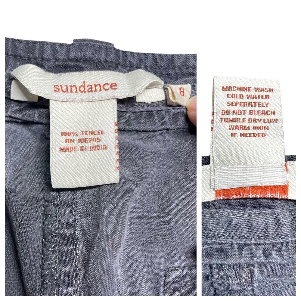 SUNDANCE Evenfall Cargo Pants 100% Tencel Lyocell Draped Lightweight Gray Size 8 - Picture 9 of 11